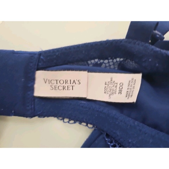 38DD Lace Underwire Body By VICTORIA'S SECRET Unlined Demi Bra Blue - Picture 11 of 12